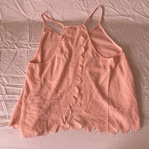 Scallop Flowy open back top